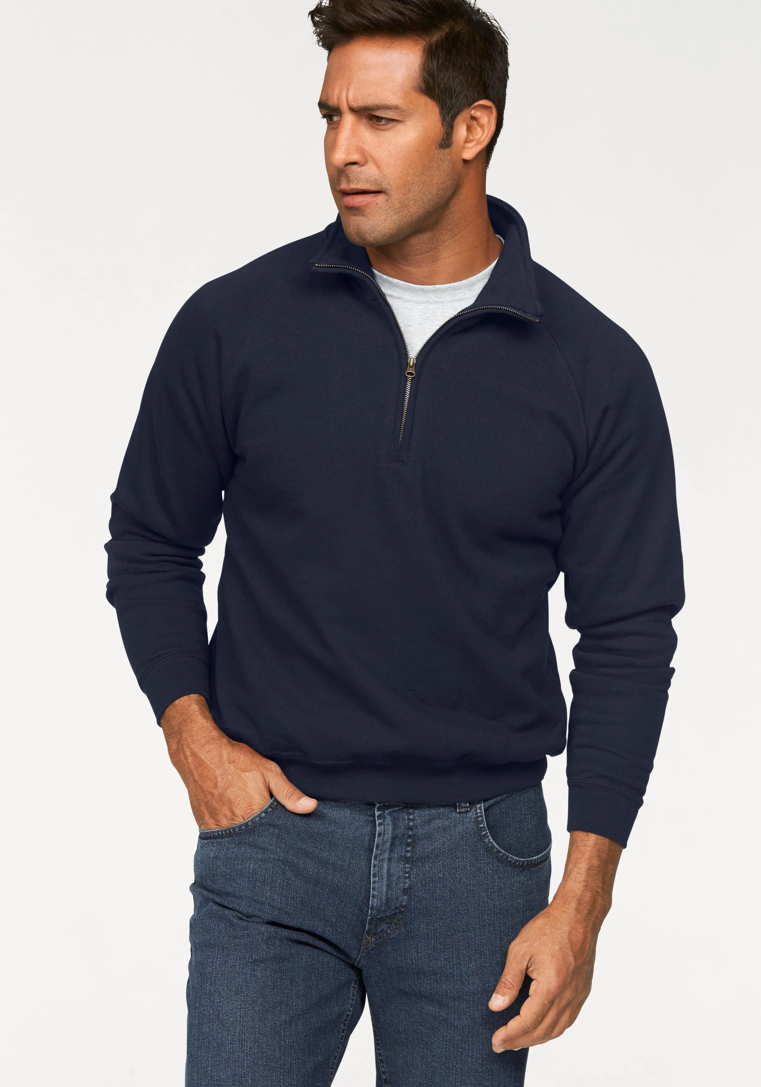 Fruit of the Loom Sweatshirt, mit Reißverschluss Fruit of the Loom marine S (44/46)