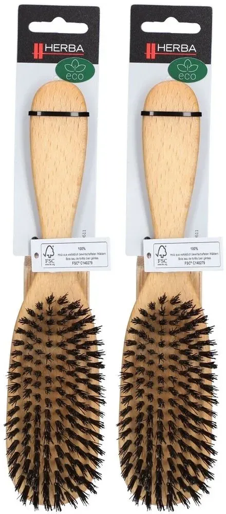Herba Ovale berenharen borstel beuken FSC 2x1 St Borstel