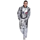 EraSpooky Herren Astronaut Kostüm Weltall Raumfahrer Anzug Spaceman Overall Outfit