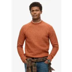 Superdry für Herren. M6110634A Dicker orangefarbener Raglan-Pullover (M), Lässig, Polyester