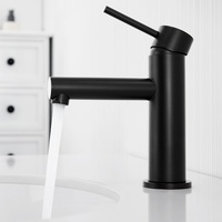 Schwarz Badarmatur Waschtischarmatur Wasserhahn Bad Mischbatterie Einhandmischer für Waschbecken