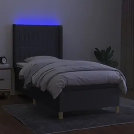 vidaXL Boxspringbett 100 x 200 cm Dunkelgrau