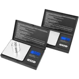 Taschenwaage Digitale Feinwaage, Mafiti 500g / 0,01g Goldwaage Grammwaage Münzwaage mit Tara Funktion 7 Einheiten und LCD-Display, Extrem Präzise Digitalwaage für Tabletten, Schmuck, Münzen(2pcs)