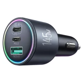 Joyroom JR-CCN07 145W KFZ-Ladegerät 2xUSB-C USB-A mit 100W USB-C Kabel grau/schwarz