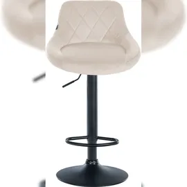 CLP 2er Set Barhocker Lazio Samt creme/schwarz