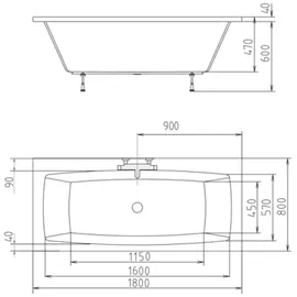 Polysan s.r.o. KVADRA Rechteckbadewanne 180 x 80 cm (MPNR nicht verfügbar)