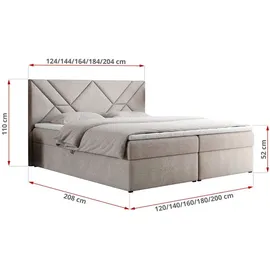 MKS Meble NEOMI 160 x 200 cm H4 Beige