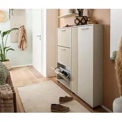 Tchibo - Highboard »Edno« - 59,8x19,5x124cm - beige - Holz / Kunststoff / Metall