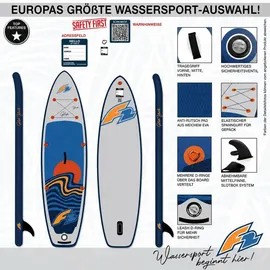 F2 SUP Stand Up Paddle Board Glide Surf Youth Wing 250cm 8,2 Grau - Grau