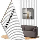 Akustikpaneele Wintereiche Wandpaneele Filz grau, Oberfläche: Echtholz Format: 1000 x 480 mm - Akustikpaneele als Wandverkleidung aus Holz - Lamellenbreite: 27 mm (Wintereiche)