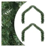 vidaXL Weihnachtsgirlande 2 pcs Grün 20 m PVC