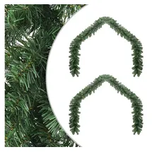 vidaXL Weihnachtsgirlande 2 pcs Grün 20 m PVC