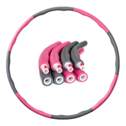 PRECORN Hula-Hoop-Reifen Hula Hoop Reifen D 96 cm Fitness Reifen zur Gewichtsreduktion Hoola Hup Reifen für Erwachsene & Kinder grau|rosa
