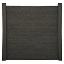 prestige home WPC Sichtschutzzaun Caracas 180 x 900 cm Anthrazit 5 Zaunelemente + 6 Pfosten