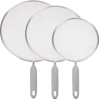 Onvaya ONVAYA® Pfannenspritzschutz | 3-TLG. Set | ∅ 20-29 cm | rostfreier Edelstahl | Spritzschutz Pfannen | Fettspritzschutz