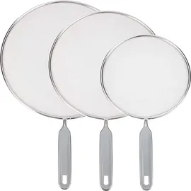 Onvaya ONVAYA® Pfannenspritzschutz | 3-TLG. Set | ∅ 20-29 cm | rostfreier Edelstahl | Spritzschutz Pfannen | Fettspritzschutz