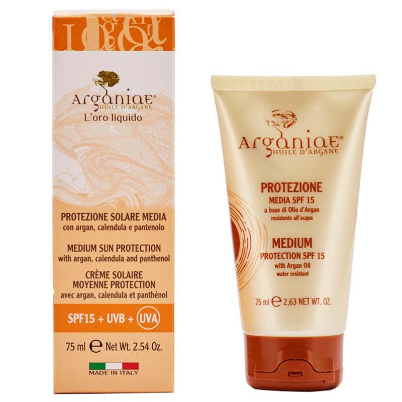 Arganiae Sonnencreme mit mittlerem Schutz LSF 15 auf Basis von Arganöl 75 ml