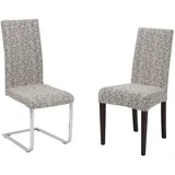 Beautex Stuhlhusse Universal Stretch Stuhlhussen, elastische Husse Bi-Elastic, Marmor beige