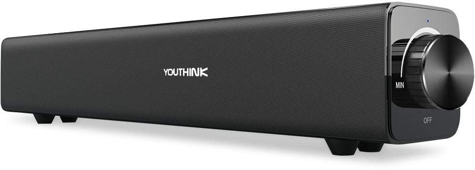 Cuifati Heimkino-Soundbar mit der Neuesten Drahtlosen 4.0+EDR-Bluetooth-Technologie, 20 W 3D-Stereo-Surround-Sound, 3,7 V, 4500 MA Akku, Heimkino-Surround-Sound-Lautsprechersystem für Fernseher