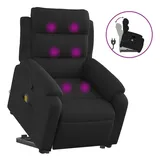 vidaXL Massagesessel mit Aufstehhilfe Schwarz Stoff