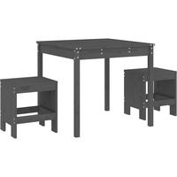 vidaXL 3-tlg. Garten-Bistro-Set Grau Massivholz Kiefer