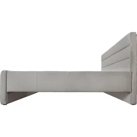 Home Affaire Polsterbett HOME AFFAIRE "Merrit", beige, B:153cm H:124cm L:214cm, Struktur (70% recyceltes Polyester, 30% Polyester), Betten, Polsterbett ohne Bettkasten Polsterbett, Quernaht im Kopf- und Fußteil, in 5 Breiten, auch in 220 cm Länge