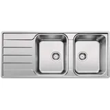 Blanco Lemis 8 S links Einbauspüle gebürsteter Edelstahl Handbetätigung 1160 x 500 mm