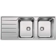 Blanco Lemis 8 S links Einbauspüle gebürsteter Edelstahl Handbetätigung 1160 x 500 mm