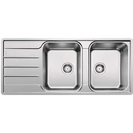 Blanco Lemis 8 S links Einbauspüle gebürsteter Edelstahl Handbetätigung 1160 x 500 mm