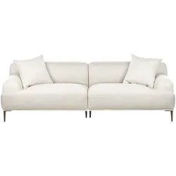 3-Sitzer Sofa Stoff hellbeige mit Kissen MATILA