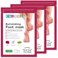 3er Pack Fußmaske Hornhaut und abgestorbene Haut entfernen Fußpeeling Maske Anti Aging Exfoliating Socken Fußschälmaske Hornhaut Socken Peeling Baby Feet für Frauen & Männer Rose