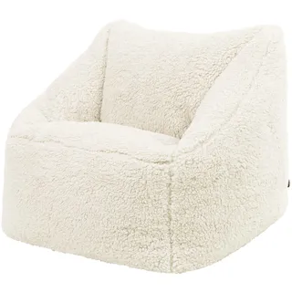 I.C.O.N. icon Sitzsack Creme, Flauschiger Boucle Stoff, Sitzsack mit Füllung, Bequemer Kinder Sessel, Kuschelsessel, Lese Sessel, Schlafzimmer, Kinderzimmer, Spielzimmer