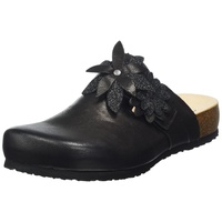 THINK! Damen Julia Nachhaltige Lammfell Pantolette Clog Hausschuhe, 0010 Schwarz Kombi, 40 EU