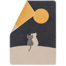 David Fussenegger Haustierdecke 'Katzenpaar' 70 x 90 cm Anthrazit