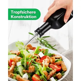 Öl und Essig Spender Set 500 ml Edelstahl Schwarz