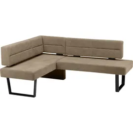 massivline&more Martina 155 x 85 x 195 cm Polyester langer Schenkel rechts braun