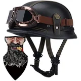 Halbschalenhelm mit DOT/ECE Motorradhelm Motorrad Halbhelme Open Face Helm Jethelm Rollerhelm Motorrad-Halb offener Helm Mopedhelm Cruiser Chopper Helm