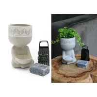 NaDeco Geschenkbox 'with Love' besteht aus Duftwachs Aroma Würfel, Reibe und Buddha Gefäß | Geschenkset Buddha mit Durftaroma Würfel | Duftwachs für Duftlampe, Farbe:Grau mit Moschus