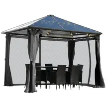 Brast Alu-Pavillon Summerdream 3 x 3 m grau inkl. LEDs