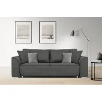 INOSIGN 3-Sitzer INOSIGN "BEATRICE, B: 250 cm - wahlweise mit Bettfunktion", grau (anthrazit), B:250cm H:92cm T:107cm, Sofas, u. Bettkasten, incl. 2 Zierkissen