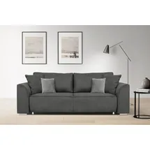 INOSIGN 3-Sitzer INOSIGN "BEATRICE, B: 250 cm - wahlweise mit Bettfunktion", grau (anthrazit), B:250cm H:92cm T:107cm, Sofas, u. Bettkasten, incl. 2 Zierkissen