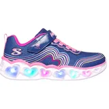 SKECHERS Sneaker »HEART LIGHTS«, Freizeitschuh, Klettschuh, Blinkschuh mit buntem Regenbogen Stitching Gr. 32, navy-multi, , 46687223-32