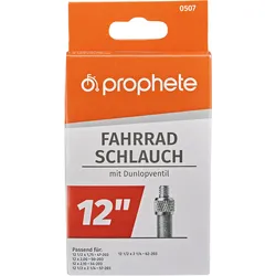 Fahrradschlauch PROPHETE "Fahrradschlauch", schwarz (farbe}), Fahrradschläuche, 48mm, Dunlopventil (DV), 12 Zoll (30,48cm)