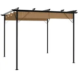vidaXL Pergola, Taupe, Metall, 300x225x300 cm, Sonnen- & Sichtschutz, Pavillons & Pergolas