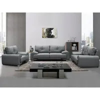 Beautysofa Big-Sofa Polstergarnitur Omega Set 3+2+1 Sofa Wohnzimmer Sofagarnitur, Modern Design grau