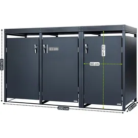 Zelsius Mülltonnenbox 3er 120-240 l grau