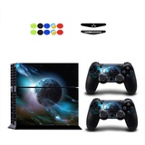 Skin for PS4, Chickw1 Design Folie Aufkleber Sticker schützende Haut Schale für Sony Playstation 4 Konsole und 2 Dualshock Controller Skins + 10 pc Silikon Thumb Grips + 2pc zufällig Light Bar (Erde)