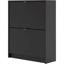Shane Schuhschrank 2 Klapptüren 2R schwarz matt.