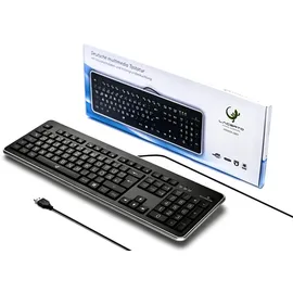 Lacerto Deutsche Tastatur mit Beleuchtung DE