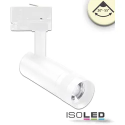 ISOLED LED 3-Phasen Schienen-Strahler, 8W, 20°-55°, IP20, fokussierbar, dimmbar, 3000K, weiß matt ISO-115680
